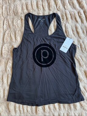 Tavi Noir Black Racerback Tank with Pure Barre Logo